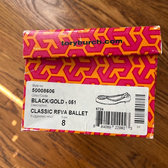 Tory Burch Black Leather Reva Flat - Picture 5 of 6